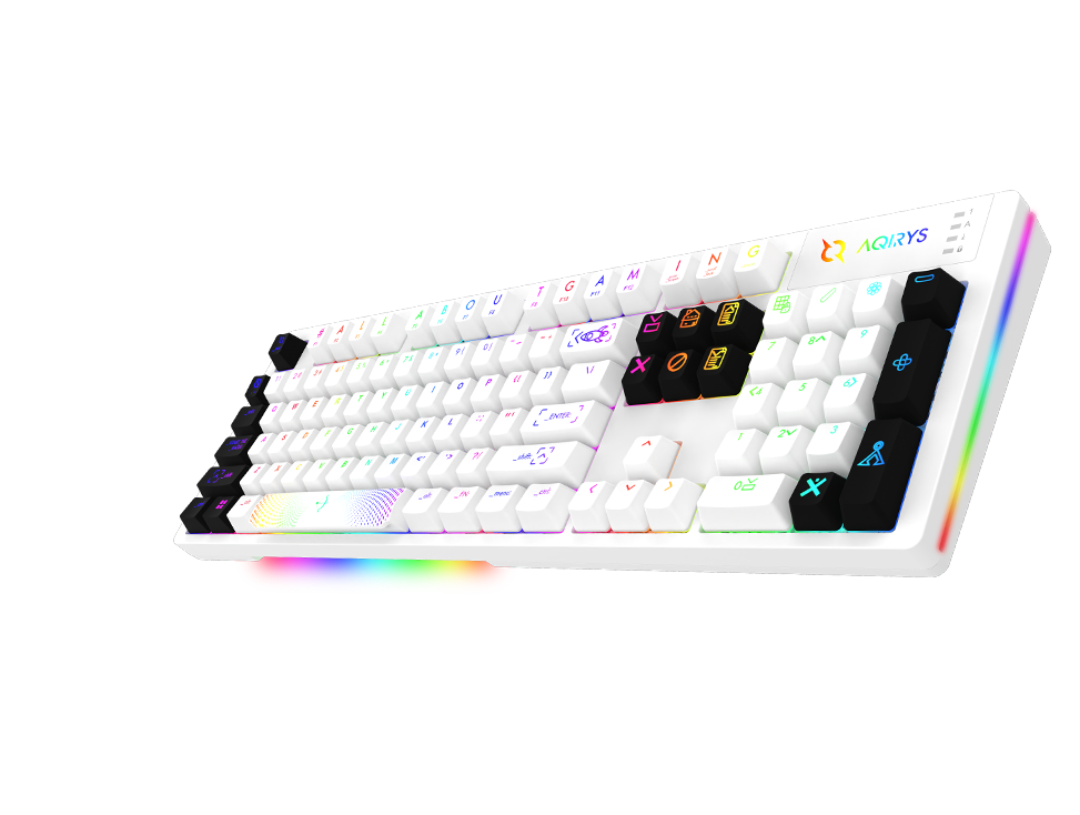 Clavier Gamer Mécanique AQIRYS ALUDRA TKL 100% Anti-ghosting RGB - Blanc