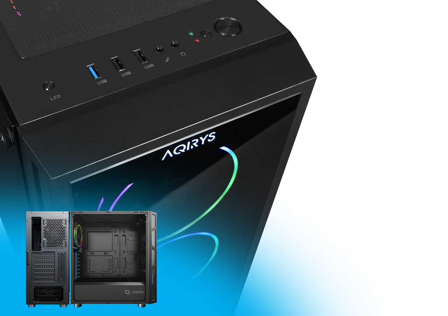 Boitier Pc Gamer AQIRYS ICARUS 5 Fans Ultra-Silent Noir