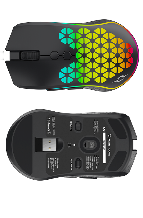 Souris Gamer AQIRYS Polaris - Double mode (Sans fil / filaire